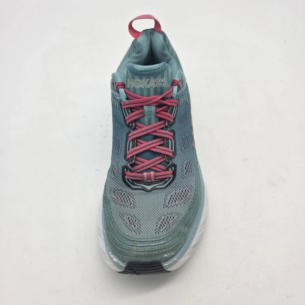 Hoka One One Bondi 6 Shoes Womens Size 6.5 Teal Green Pink Running 1019270 CGSL